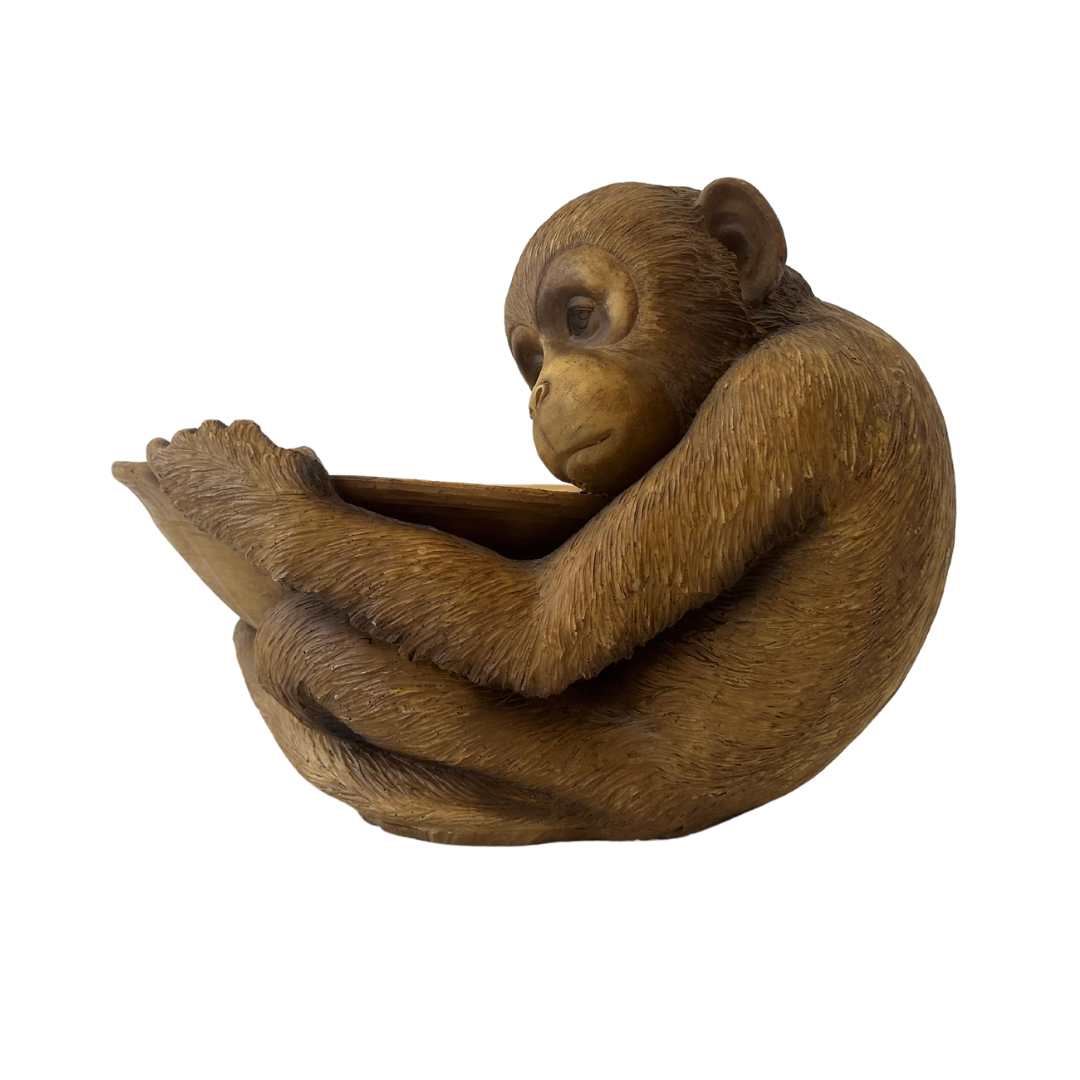 Resin Monkey Sculpture/Bowl