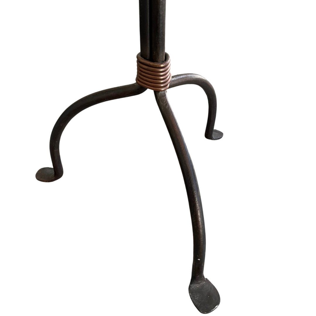 Iron & Copper Floor Standing Candle Holder