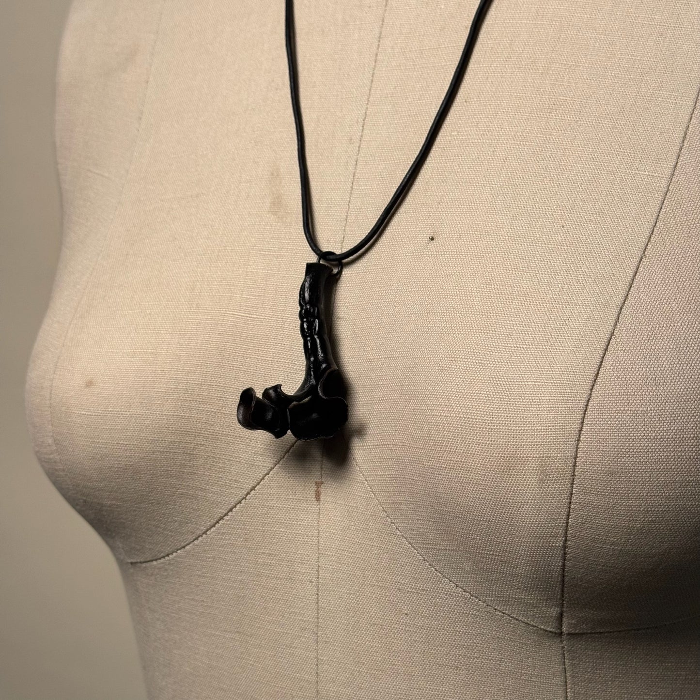 Hand Made Kelp Charm on Leather necklace
