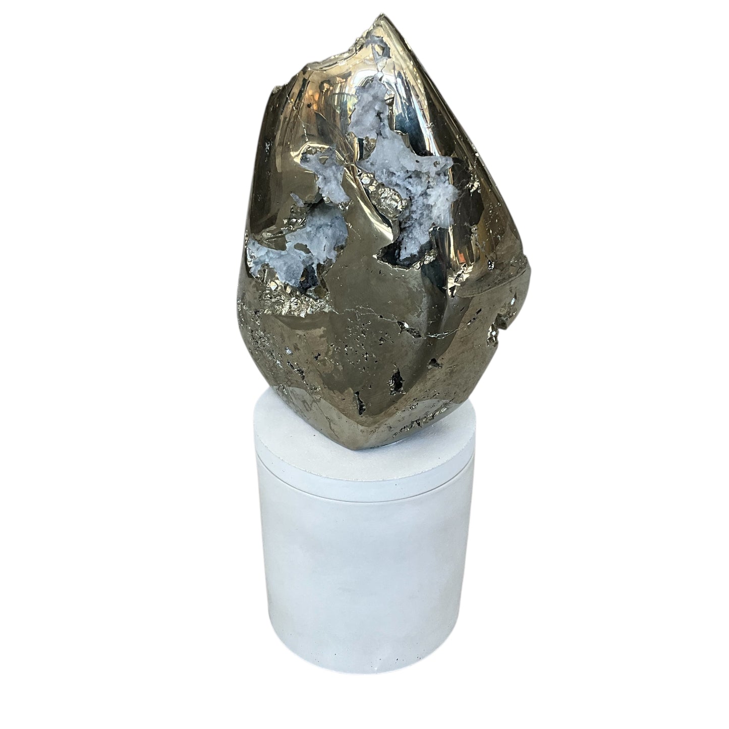 Large Abstract Pyrite Lid Gardenia Candle #3