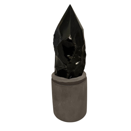 369 For House of Nulla Black Rose Candle with Obsidian Lid 24