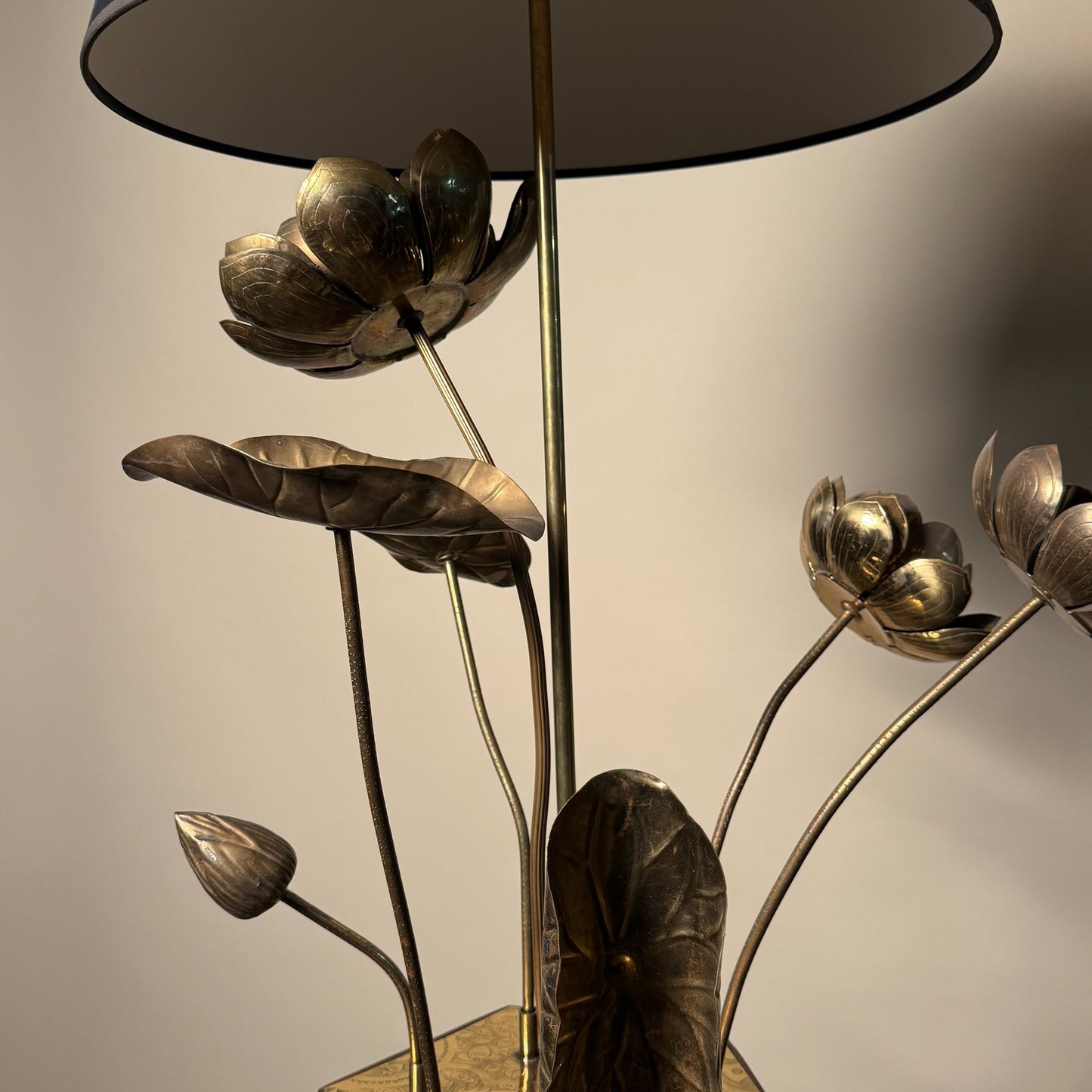 Feldman Brass Lotus Flower Pot Lamp