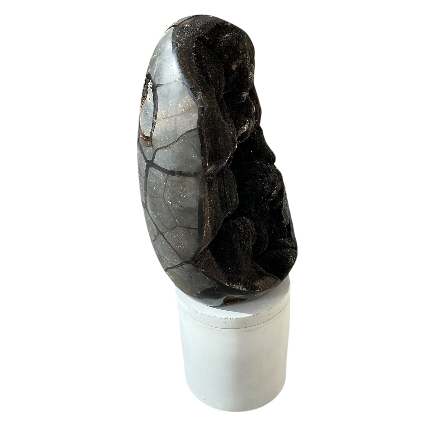 Septarian Dragon Egg Crystal Lid Gardenia Candle