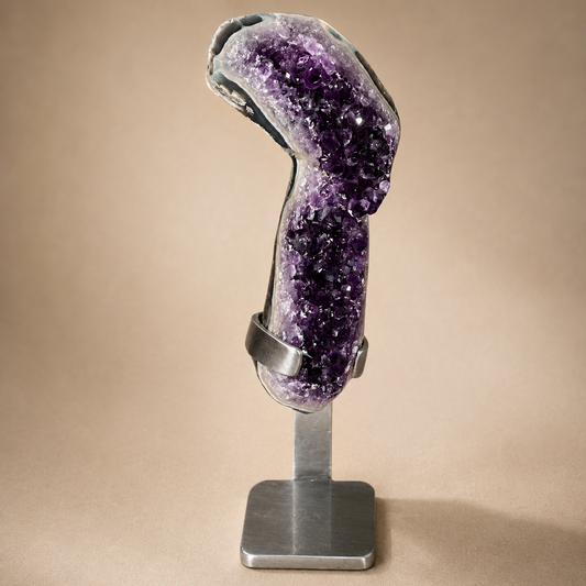 Narrow Amethyst Crystal Geode on Stand