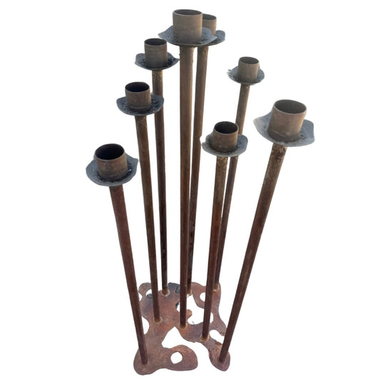 Heavy Iron Floor Candle Holder