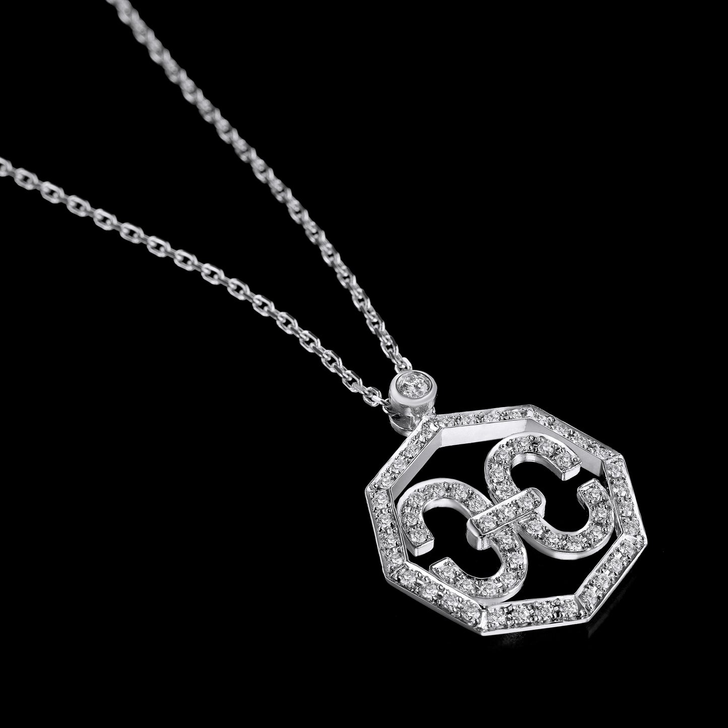 Harmony Iconic Octagon White Gold Necklace