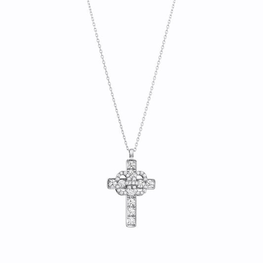 Harmony Iconic Cross White Gold Necklace