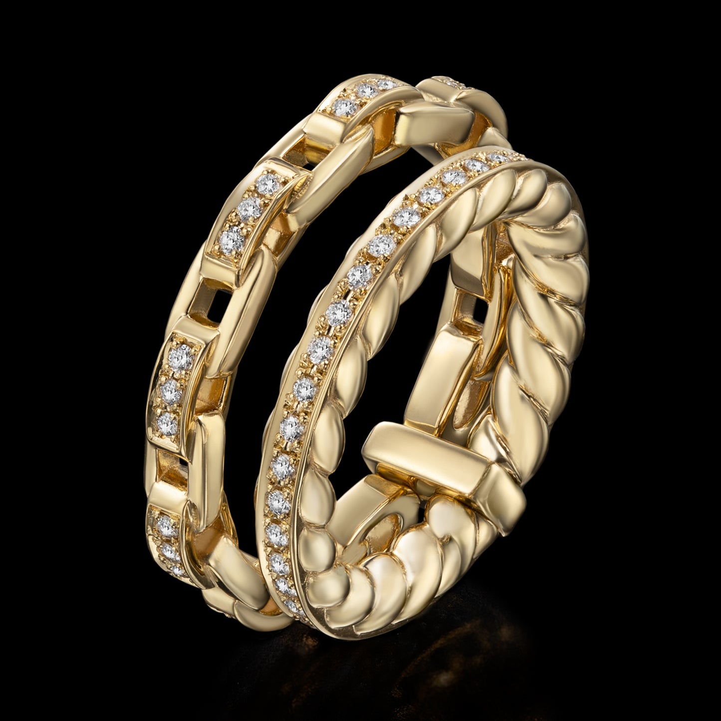 Harmony Twin Yellow Gold Ring