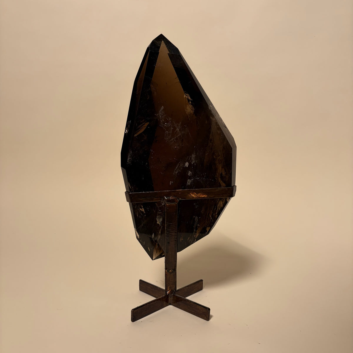 Double Point Smoky Quartz On Stand 13 lbs