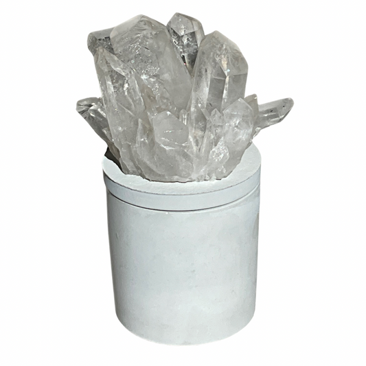 Quartz Crystal Generators Lid Gardenia Candle