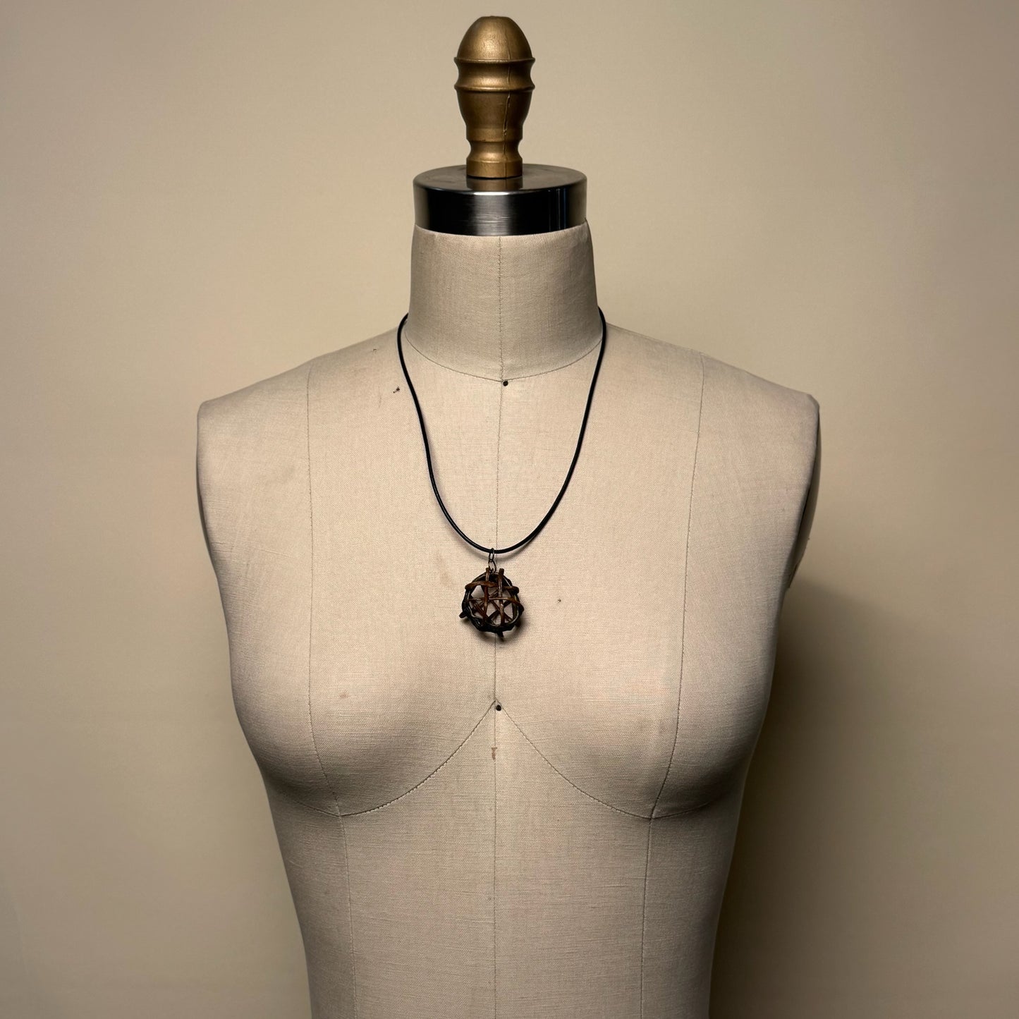 Hand Made Kelp Charm on Leather necklace