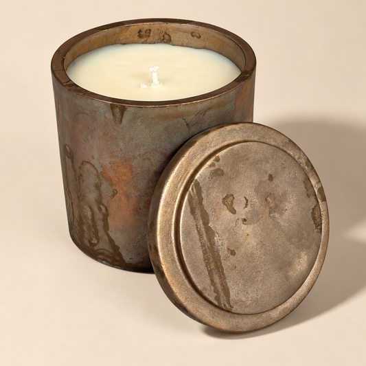 Solid Bronze Gardenia Candle with Lid  #V