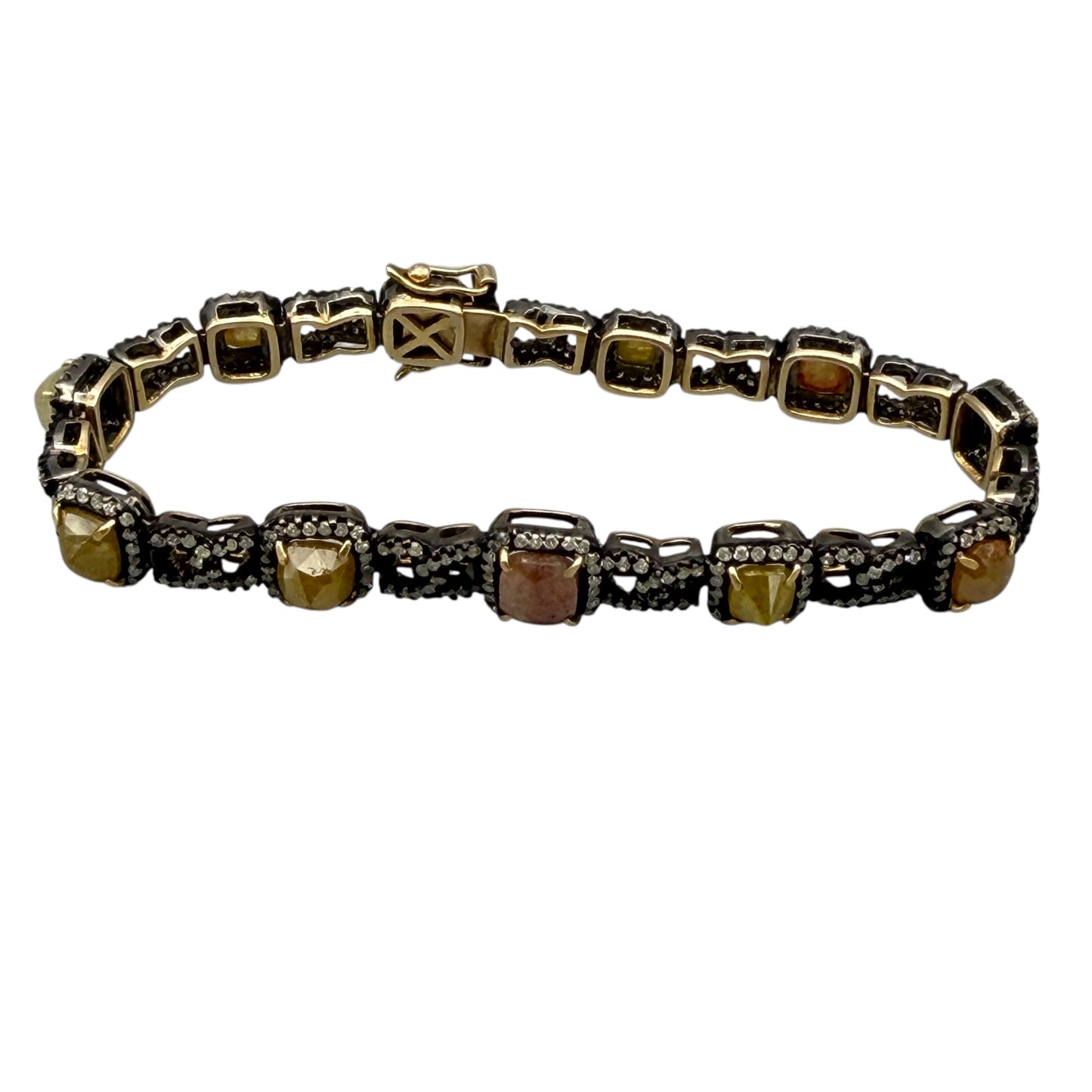 Multi-Colored 11 Inverted Diamond Bracelet