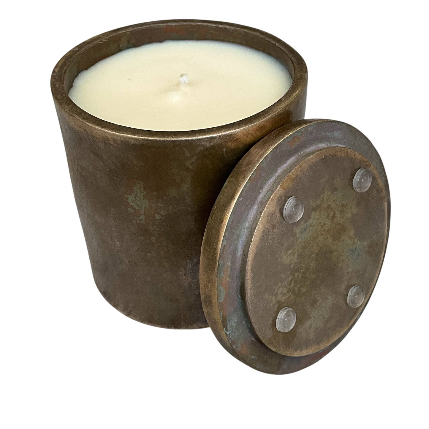 #J Solid Bronze Gardenia Candle with Lid