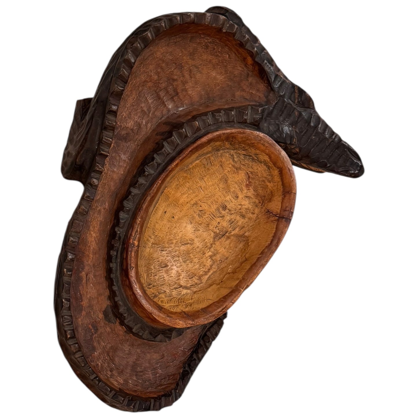 Hand Carved Alligator Bowl