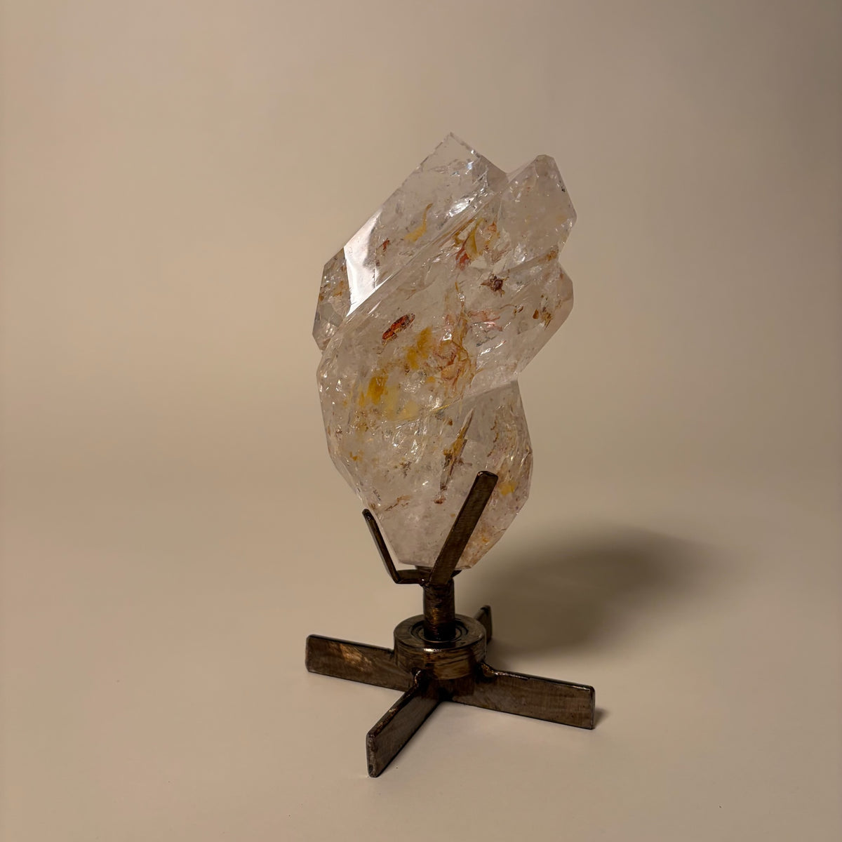 Quartz Crystal With Iron Oxide Inclusions