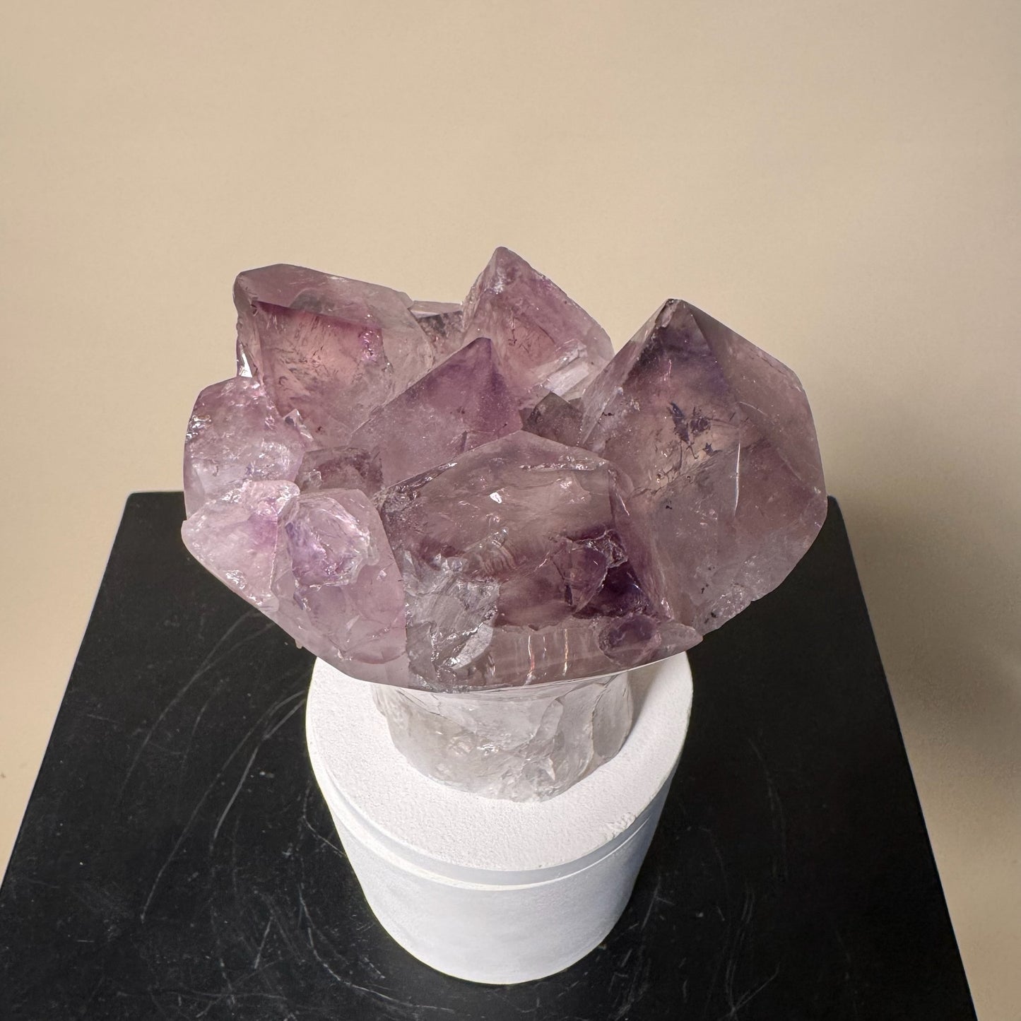 Amethyst Flower Cluster Crystal Lid Gardenia Candle #6