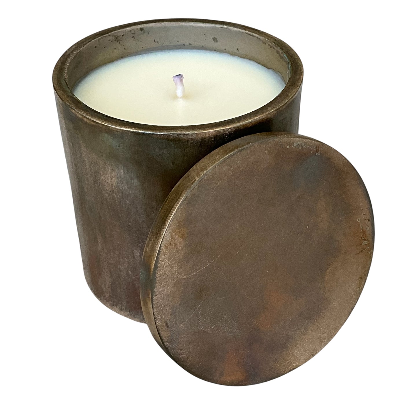 #F Solid Bronze Gardenia Candle with Lid