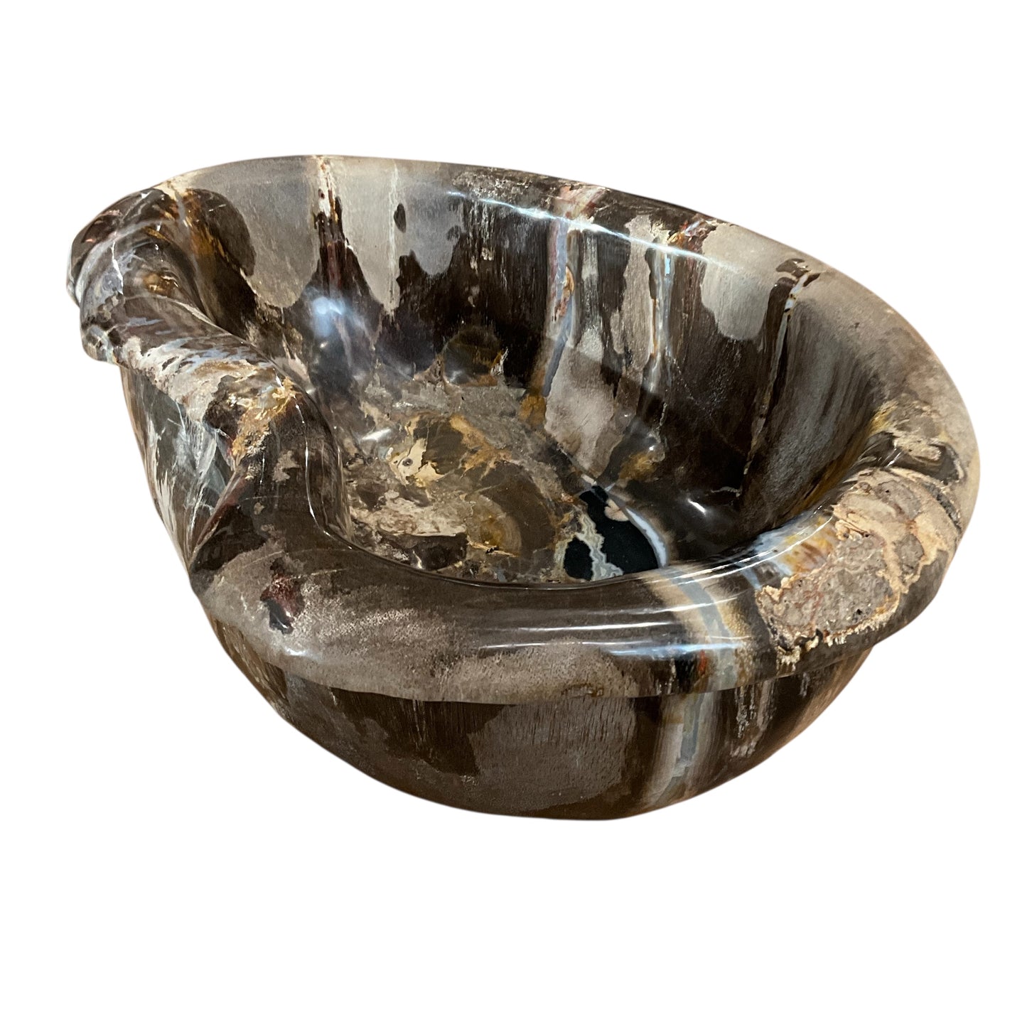 Petrified Wood Abstract Multi-Tone Bowl