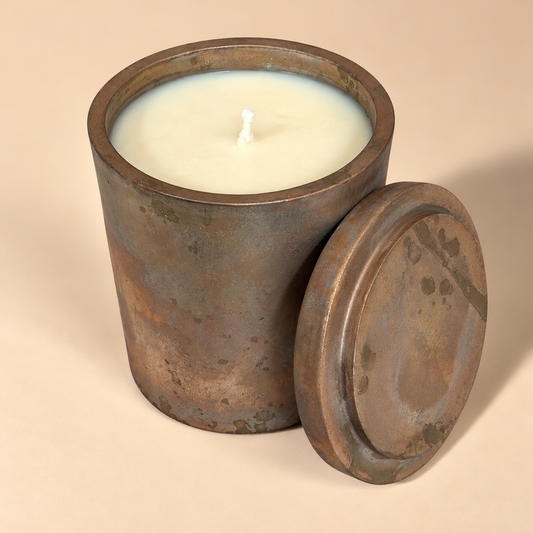 Solid Bronze Gardenia Candle with Lid  #Q