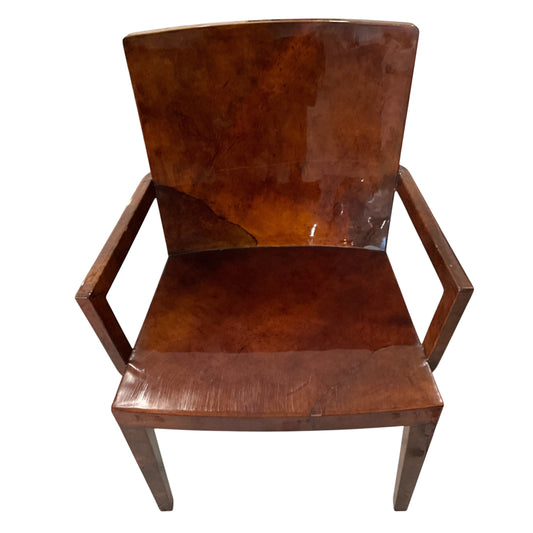 Karl Springer Lacquered Goatskin Chair