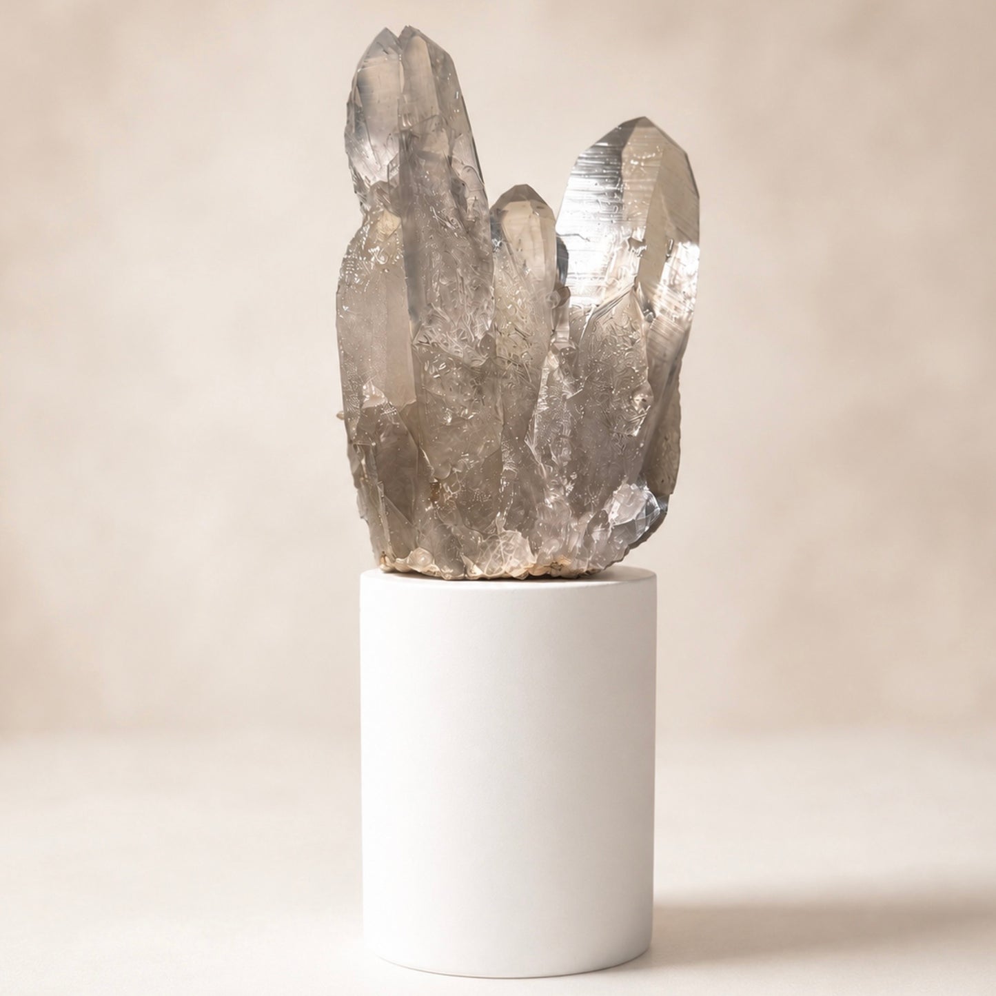 Clear Quartz Crystal Cluster Lid Gardenia Candle