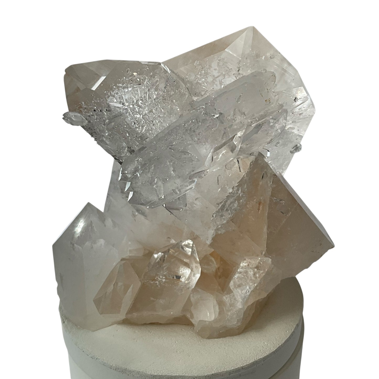Quartz Crystal Generator Cluster Lid Gardenia Candle