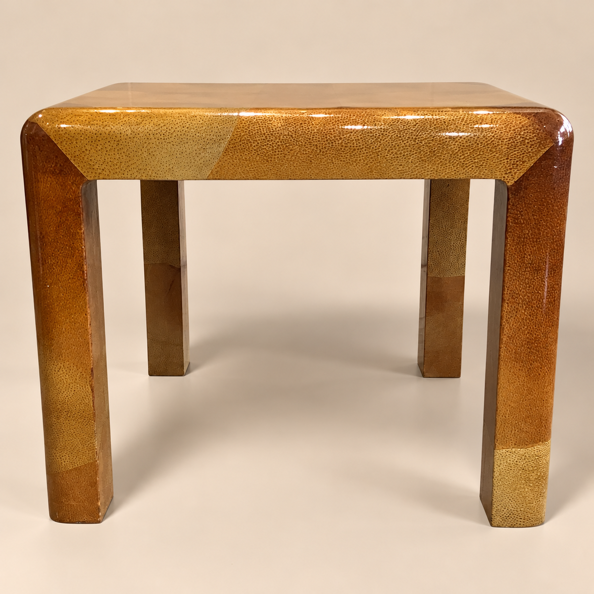 Lacquered Goatskin Accent Table in the Manner of Karl Springer