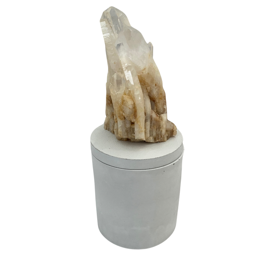 Honey Quartz Crystal Generators Lid Candle 2