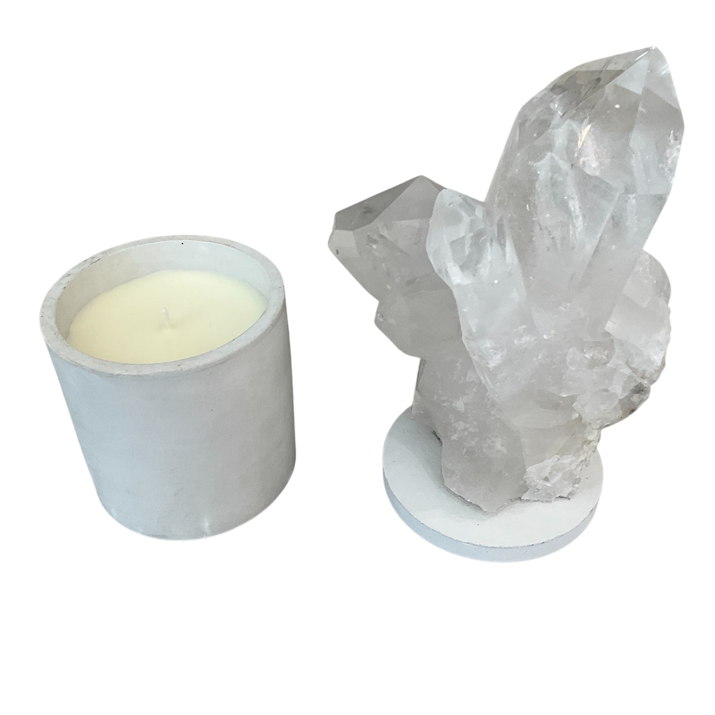 Quartz Crystal Generator Cluster Lid Gardenia Candle