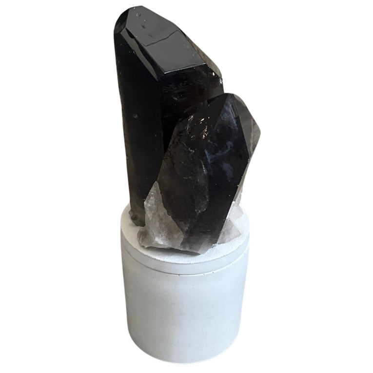 Smoky Quartz Generator Cluster Lid Gardenia Candle