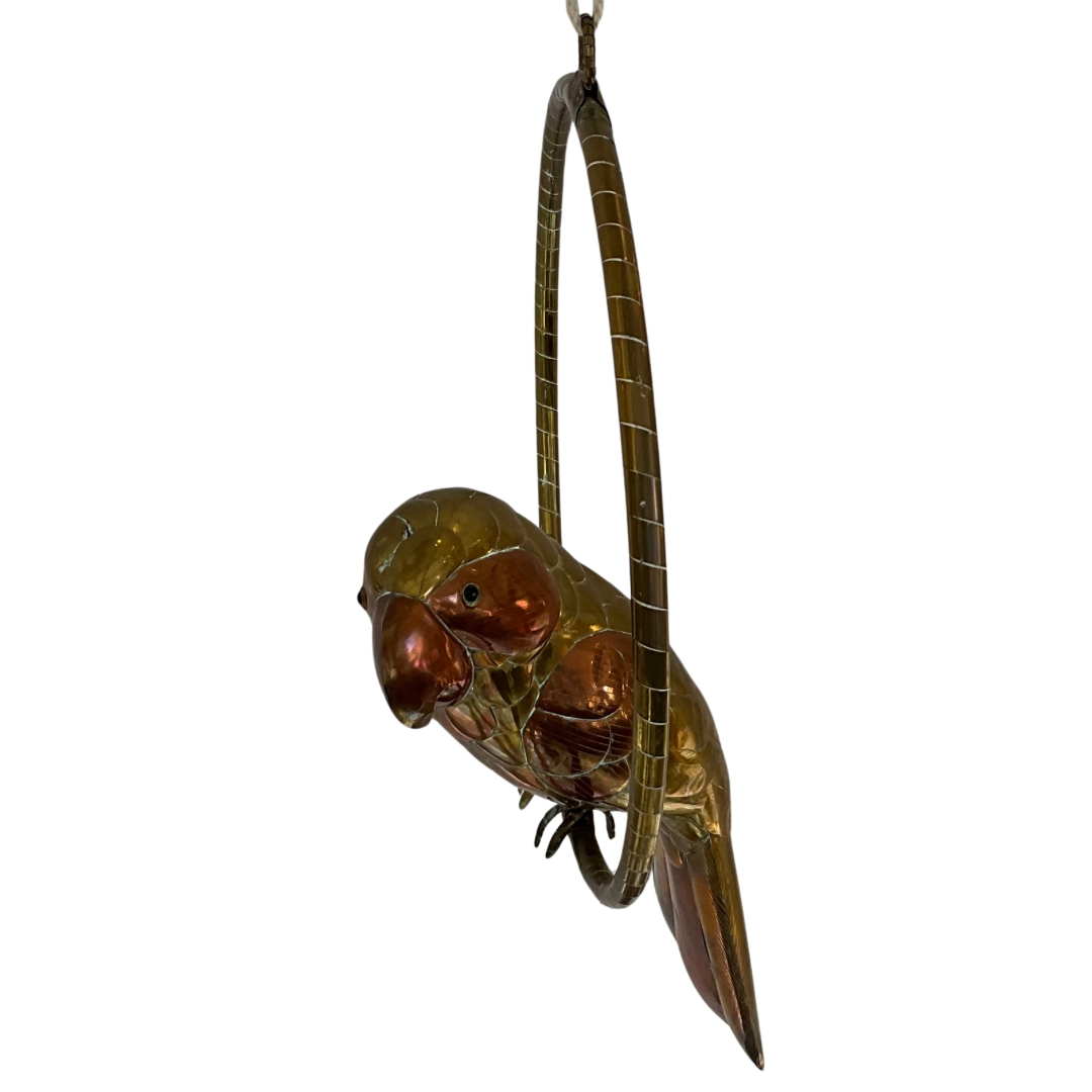 Sergio Bustamante Brass & Copper Hanging Parrot