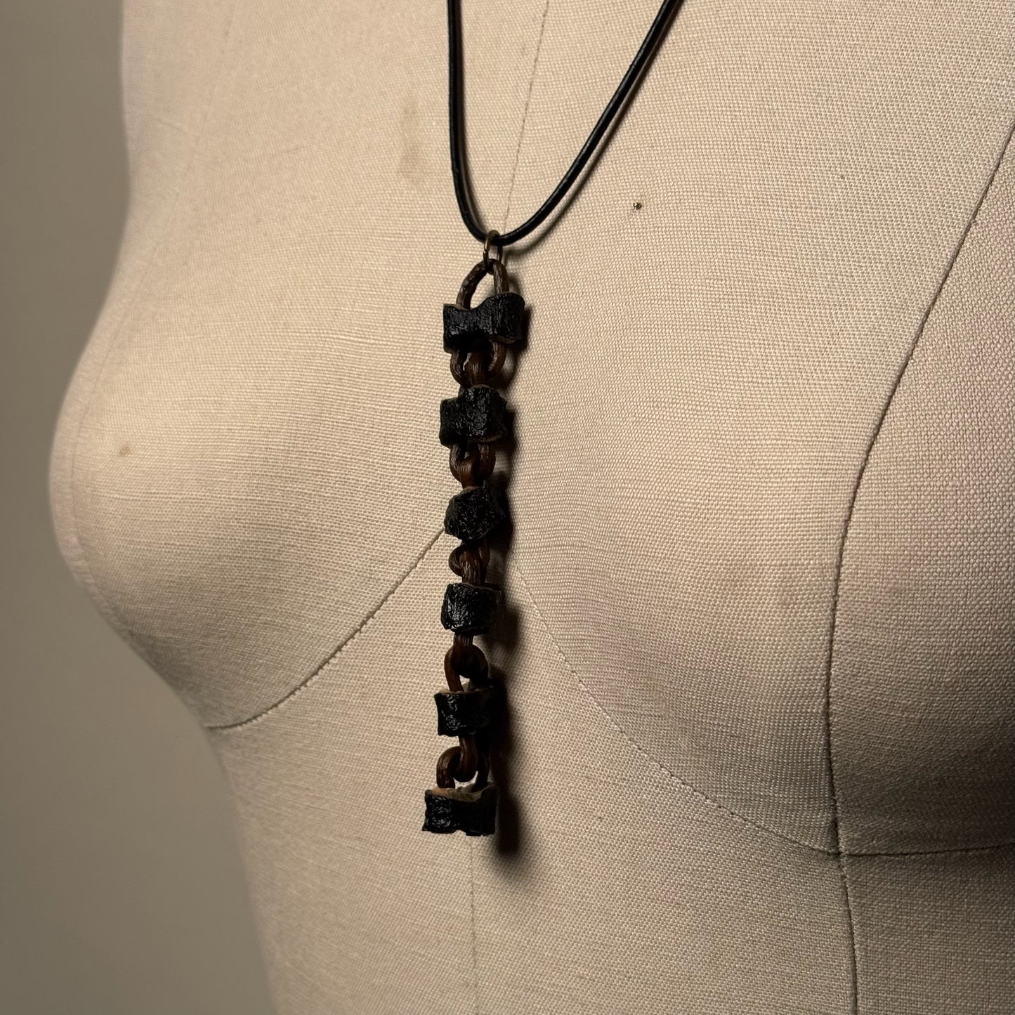Hand Made Kelp Charm on Leather Necklace