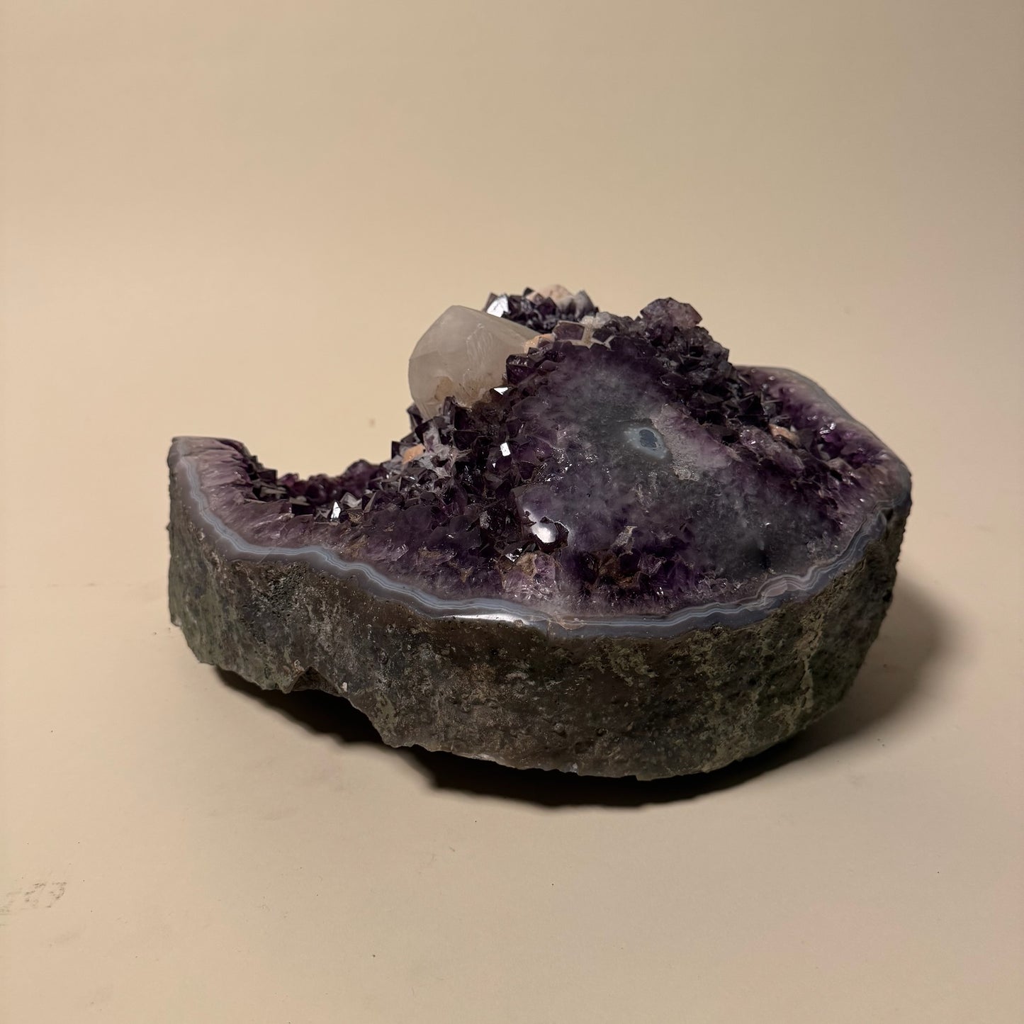 Amethyst with Calcite & Quartz Abstract Crystal Cluster