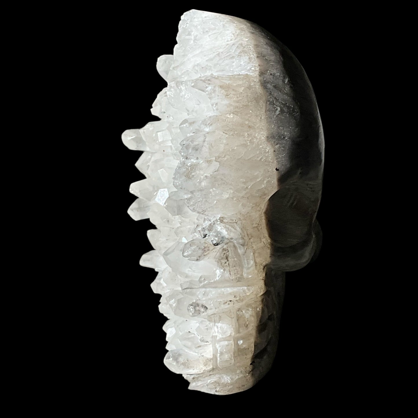 Hand Carved Quartz Crystal Skull with Generators