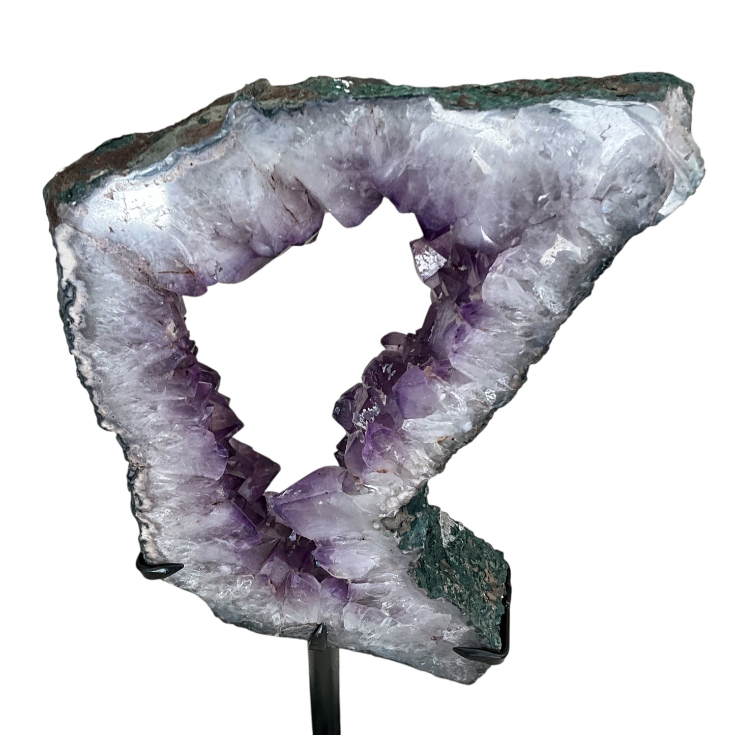 Amethyst Crystal Cut Out on Metal Stand