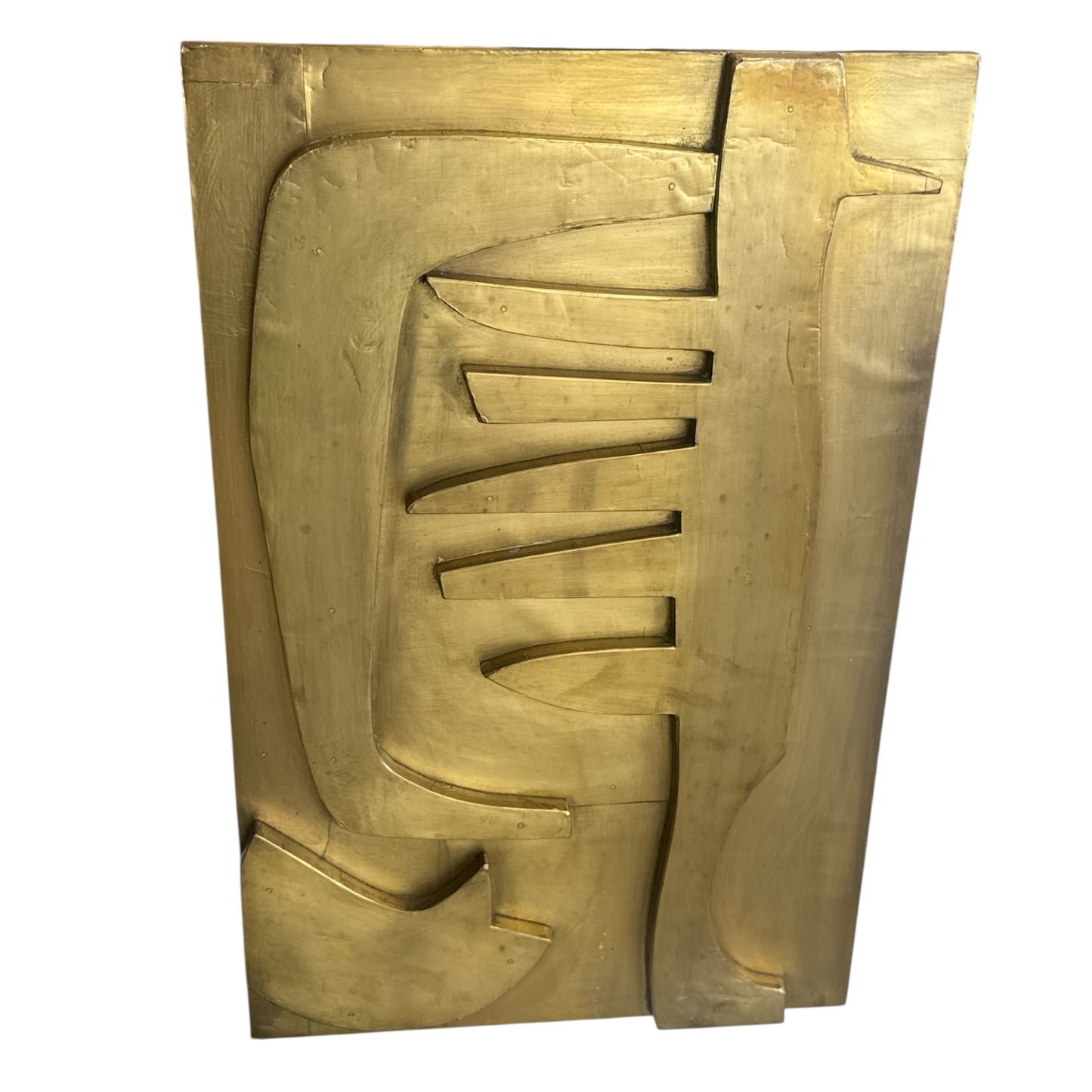 Golden Triptych Wall Sculpture