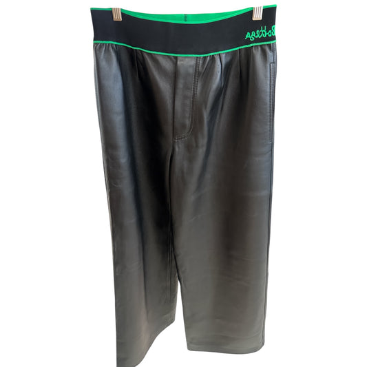 Bottega Veneta Black Wide Leg Leather Pants