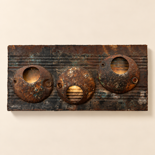 Brutalist Metal Large Wall Sconce