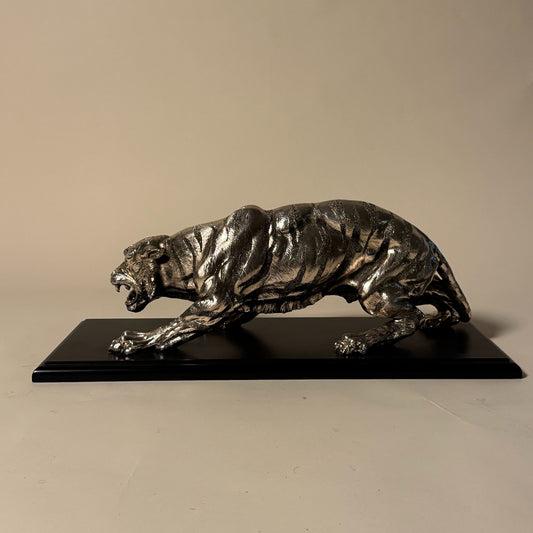 Italian Tiger Sculpture by Santini on Stand