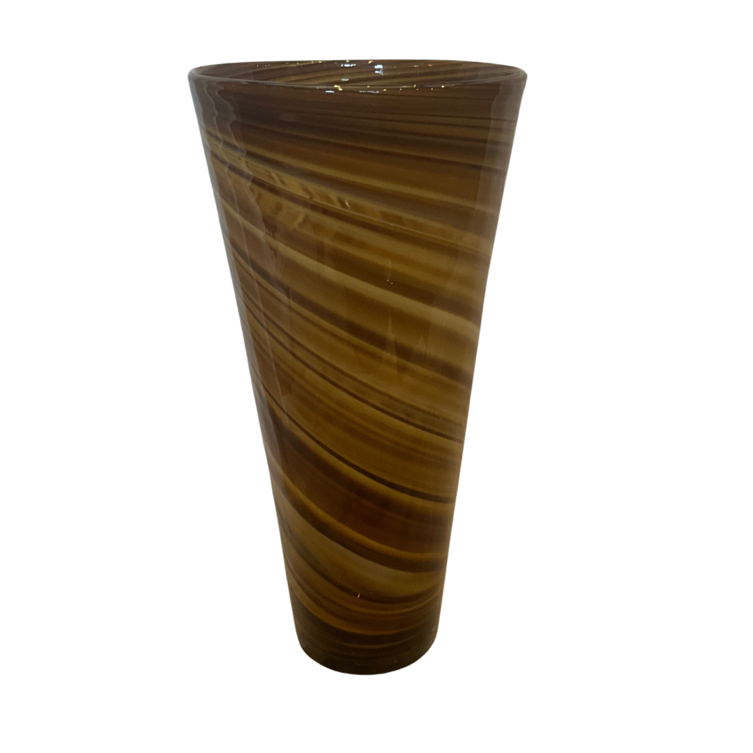 Hand-Blown Swirl Accent Glass Vase