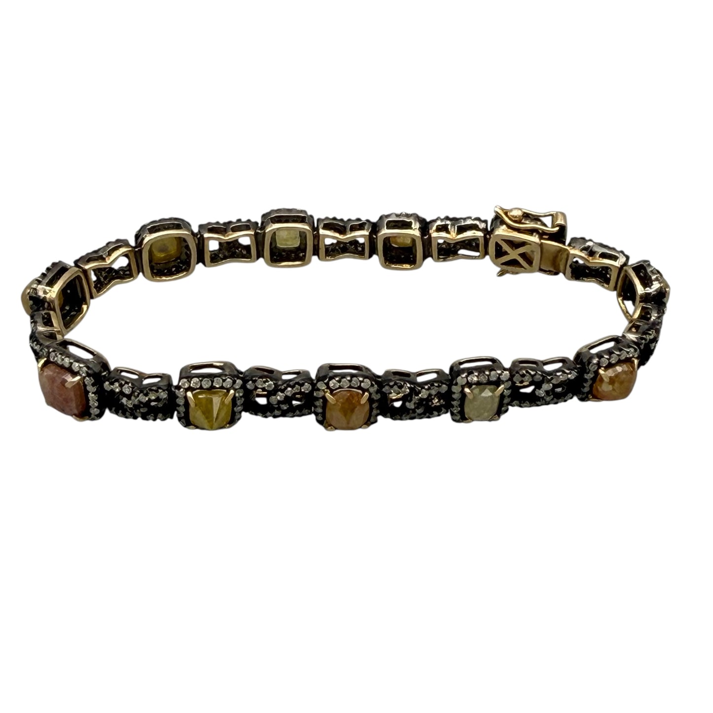 Multi-Colored 11 Inverted Diamond Bracelet