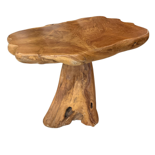 Vintage Abstract Raw Natural Wood Table