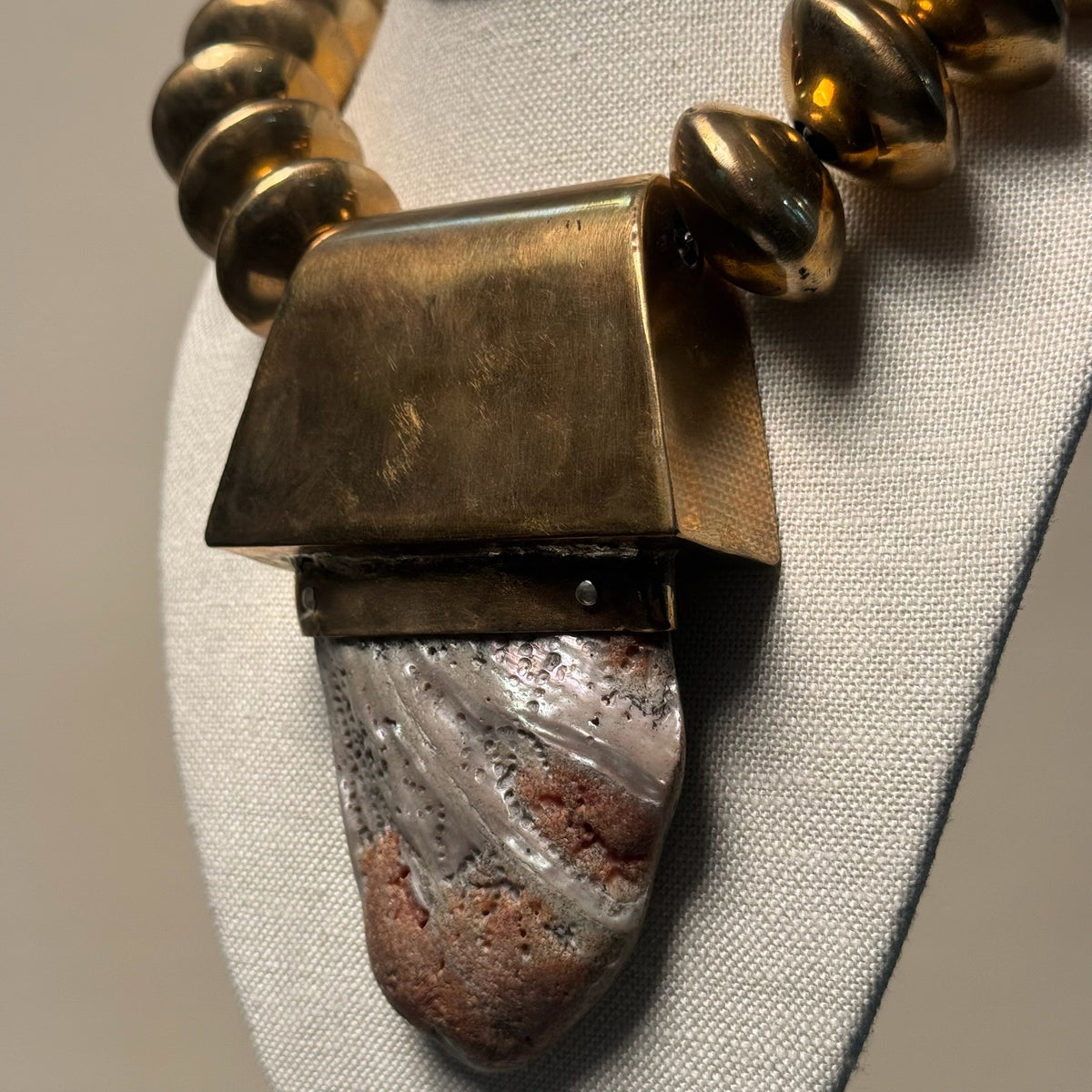 Abalone Shell & Brass Necklace