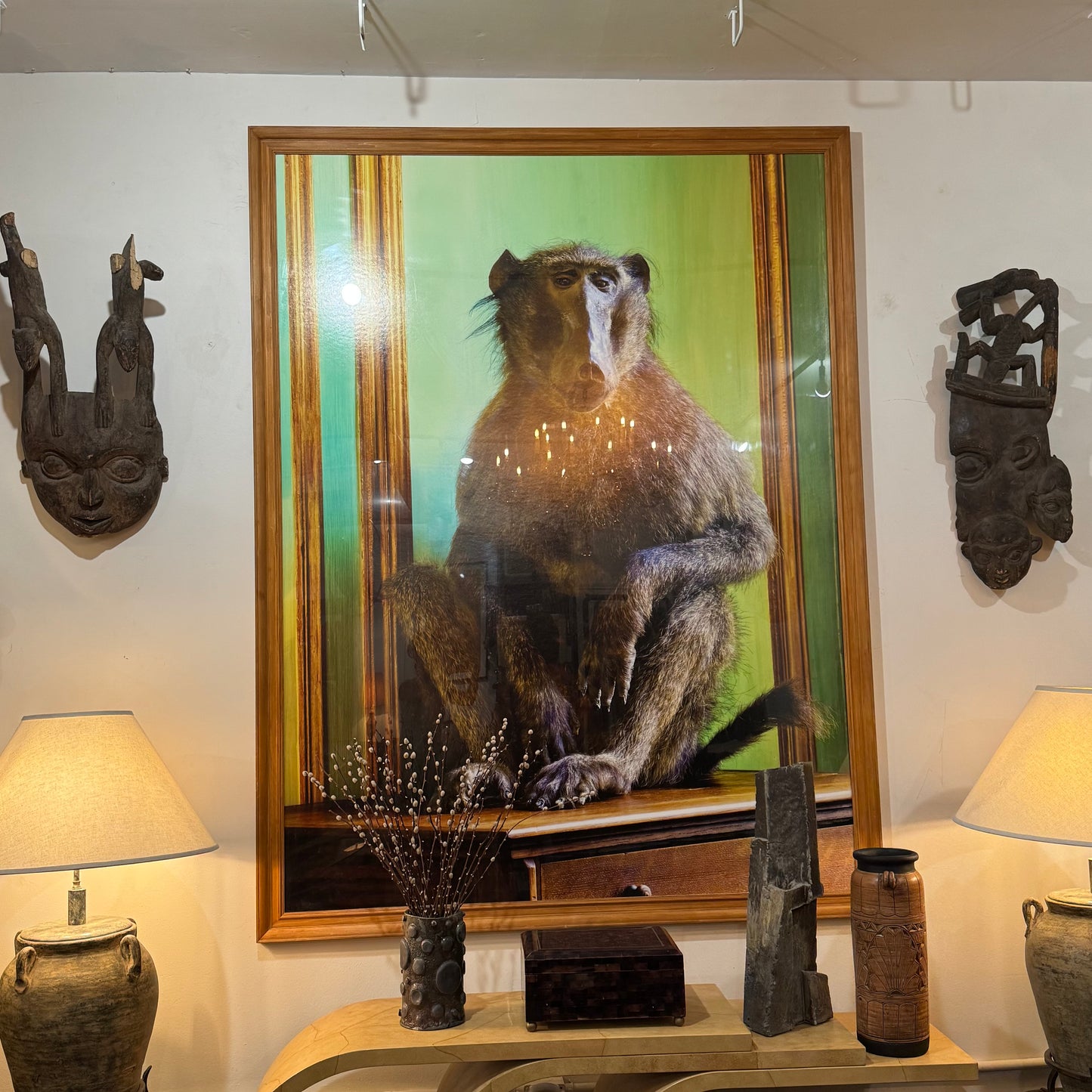 William Curtis Rolf, Deyrolle Monkey Relaxing On his Chest Of Drawers