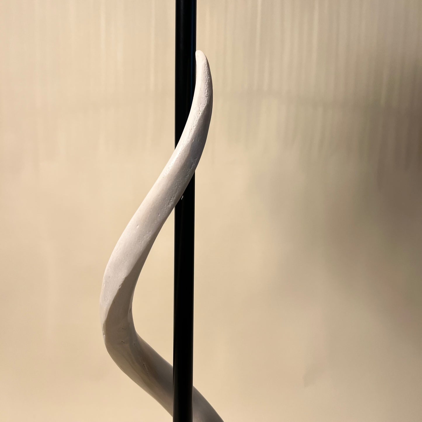 Horn Lamp with Porcupine Quill Shade