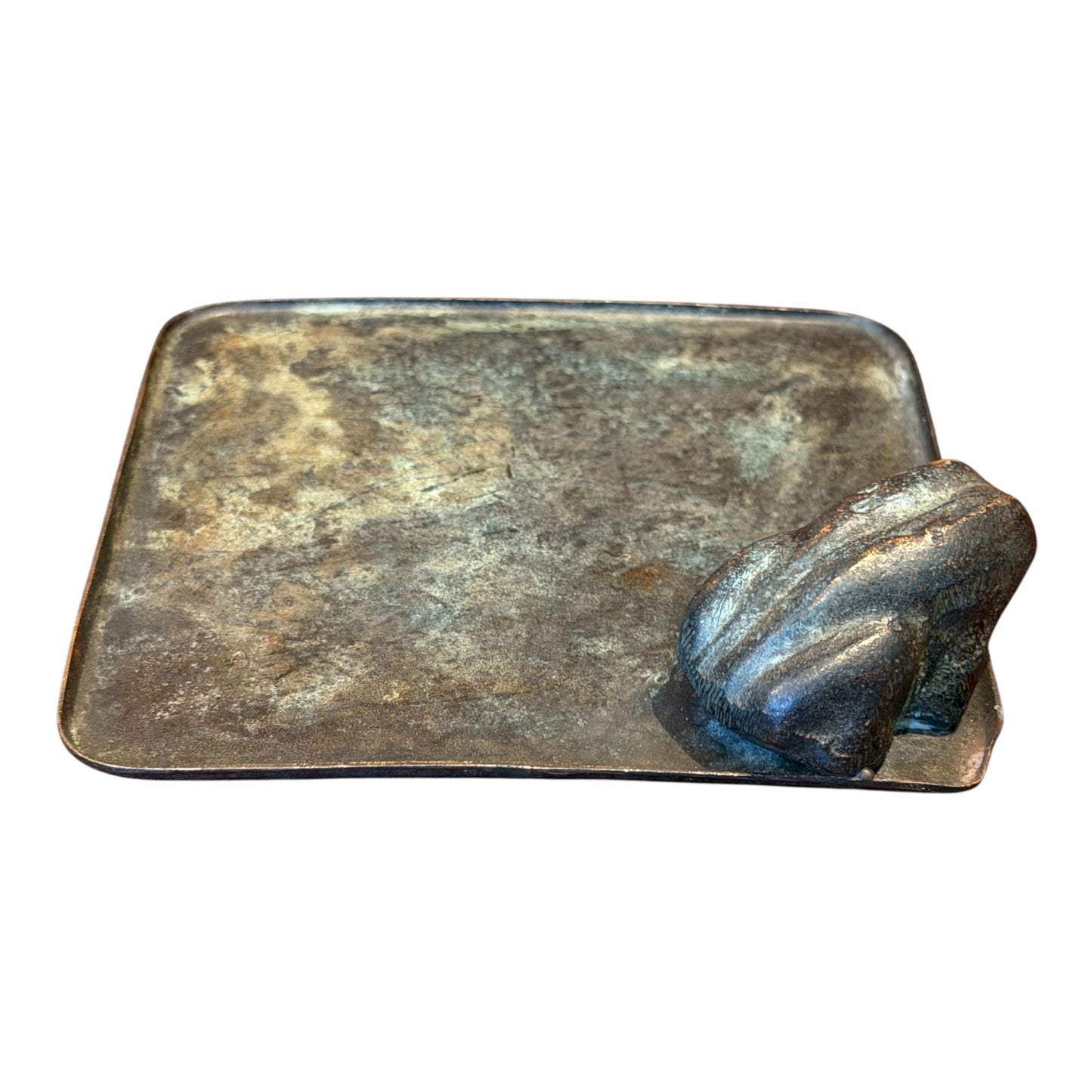 Vintage Bronze Tray with Fog Accent