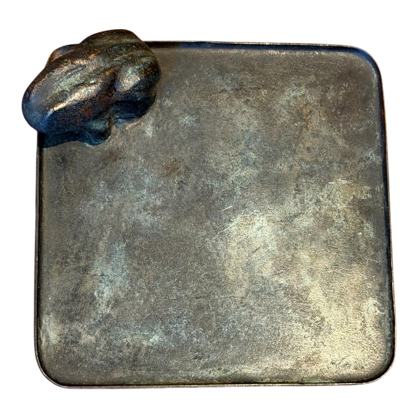 Vintage Bronze Tray with Fog Accent