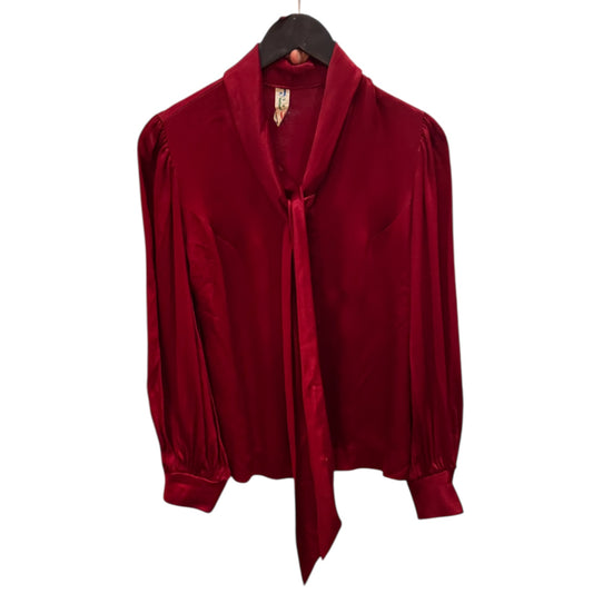 Vintage Maroon Satin Blouse
