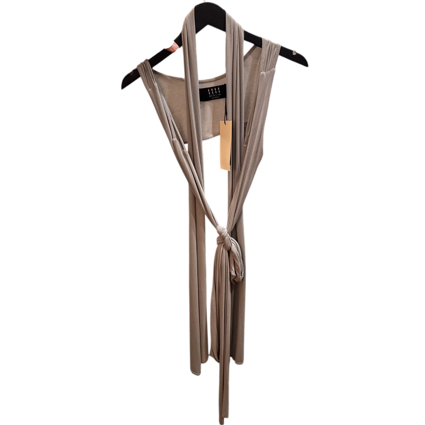 11:11 Grey Sleeveless Tie Top W/ Detachable Scarf
